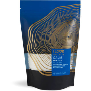 I Love, Wellness Calm, Aceites esenciales, Sales de baño, 500 g