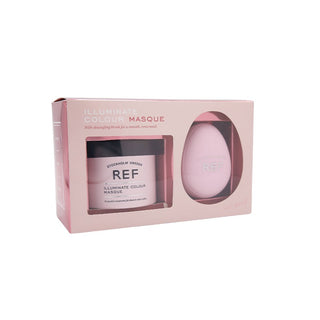 Set de color Illuminate Ref. Estocolmo: Cepillo rosa + Mascarilla capilar vegana Illuminati para fortalecer (250 ml)