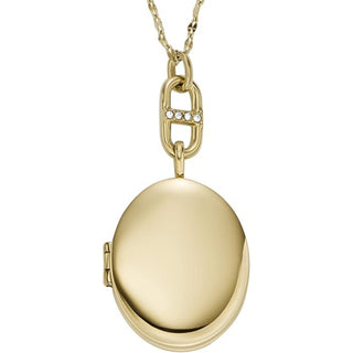 Fossil Elegant gold-plated Collana with medallion Heritage Locket JF04426710