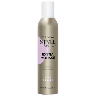 Inebrya Style-In, Mousse Styling Capelli, Fissante, Fissaggio Extra Forte, 400 ml