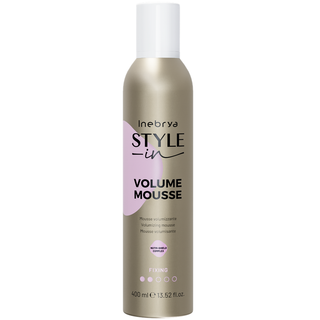 Inebrya Style-In, Mousse Per Lo Styling Dei Capelli, Volume, 400 ml