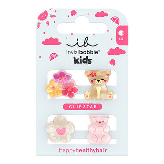 Invisibobble Clipstar Kids Bearly Bloomed Hair Clip 4 pezzi
