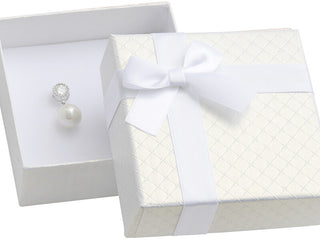 Jk box White confezione regalo per a jewelry set con a ribbon AT-5 / A1