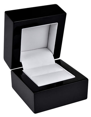 Jk Box Scatola Porta Anelli In Legno Nero Bb-2 / A25