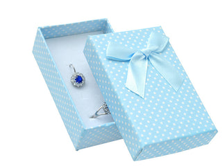 Jk box Light blue box con polka dots per jewelry set KK-6/A15