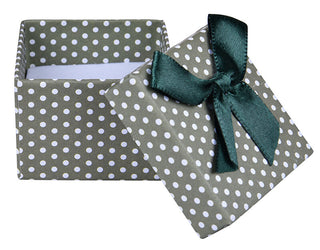 Jk Box Scatola A Pois Verdi Per Orecchini O Anello Kk-3 / A19