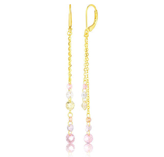 Jvd Orecchini Pendenti Colorati Placcati Oro Con Zirconi Svle0945Sd5Go00
