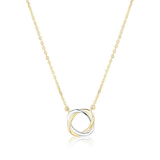 Jvd Collana In Argento Bicolore Cerchi Intrecciati Svln0614Xh2Go45
