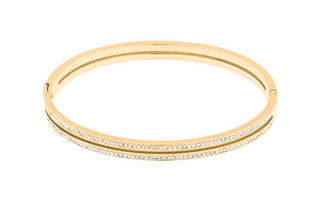 Jvd Shiny gold-plated steel solid Bracciale SSSB0058XI8GO - Diameter: 6.5 cm