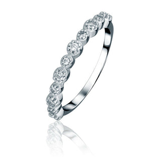 Jvd Anello In Argento Scintillante Con Zirconi Svlr1120Xh2Bi - Circuito: 56 Mm