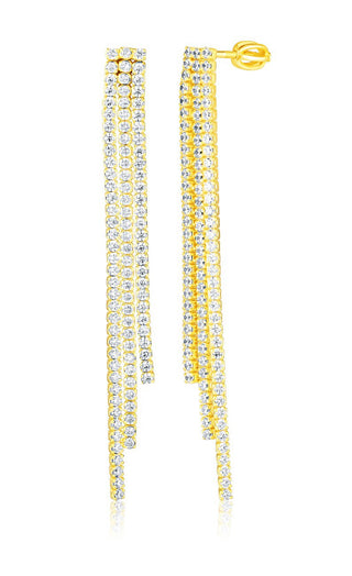 Jvd Orecchini A Catena Placcati Oro Con Zirconi Svle3184Xh2Go00