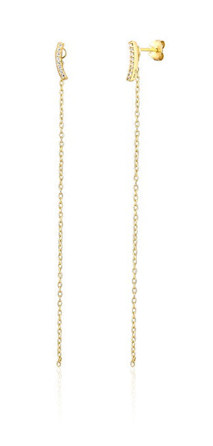 Jvd Orecchini Lunghi 2 In 1 Placcati Oro Con Zirconi Svle1849X75Go00