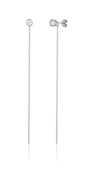 Jvd Orecchini Lunghi In Argento 2 In 1 Con Zircone Svle1848X75Bi00