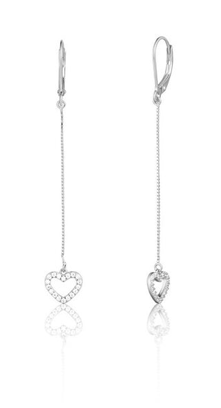 Jvd Orecchini Pendenti Lunghi In Argento Con Cuori Svle1910Xe9Bi00