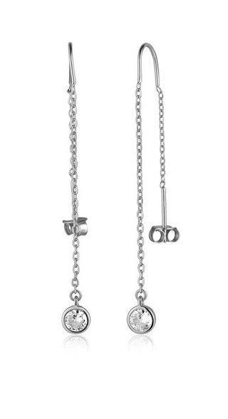 Jvd Eleganti Orecchini Lunghi In Argento Con Zirconi Svle2000Xh2Bi00