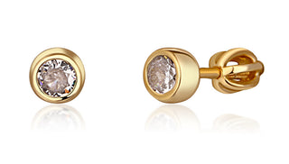 Jvd Fine gold-plated stud Orecchini with zircons SVLE1517XH2GO - Diameter: 0.5 cm