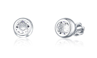 Jvd Orecchini A Bottone In Argento Pregiato Con Zirconi Svle1517Xh2Bi - Diametro: 0,6 Cm
