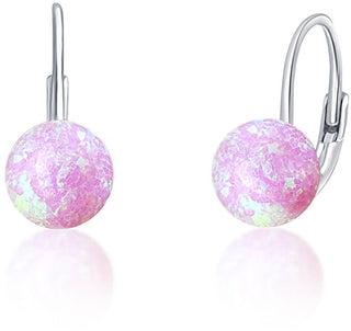Jvd Delicati Orecchini In Argento Con Opali Sintetici Rosa Svle0783Xf6O400