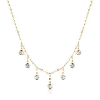 Jvd Collar de lujo chapado en oro con circonitas Svln0552Xk5Go45 