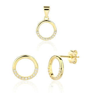 Jvd Set Di Gioielli Moderni Placcati In Oro Svls0135Sj6Go00 (Pendente, Orecchini)
