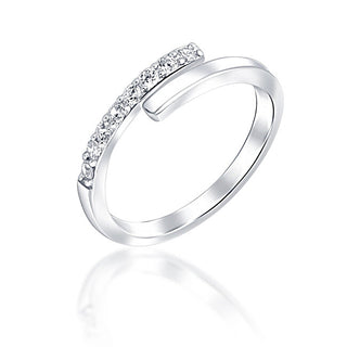 Jvd Anello Moderno In Argento Con Zirconi Svlr0654Xe9Bi - Circuito: 56 Mm