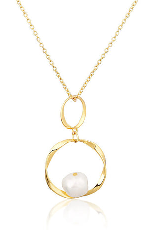 Jvd Collana Di Perle Vere Placcate In Oro Alla Moda Svln0355Xd2Gp45