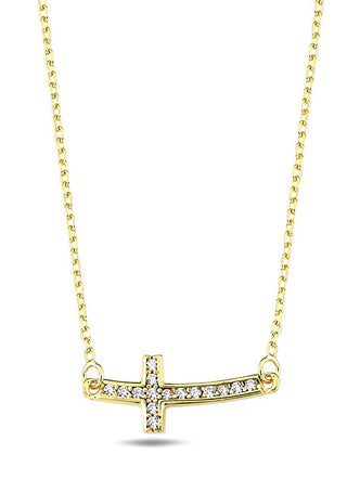 Jvd Collana Con Croce In Oro Giallo Senza Tempo Zn0044Xj71-9745