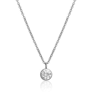 Jvd Collana In Acciaio Senza Tempo Con Zircone Sssn0063Xg1Bi45