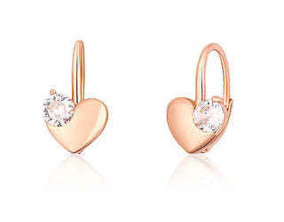 Jvd Delicati Orecchini In Bronzo Cuore Con Zircone Svle1513Xh2Ro00