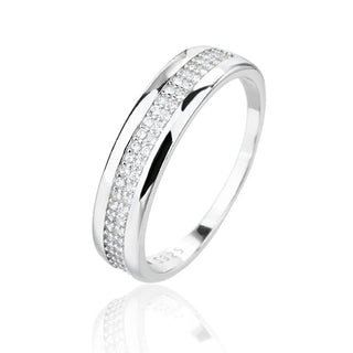 Jvd Anello In Argento Abbagliante Con Zirconi Svlr1295Xj6Bi - Circuito: 52 Mm