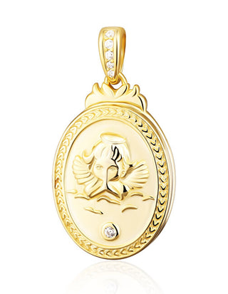 Jvd Médaillon doré ange avec zircons Svlp1104Xf6Go00 