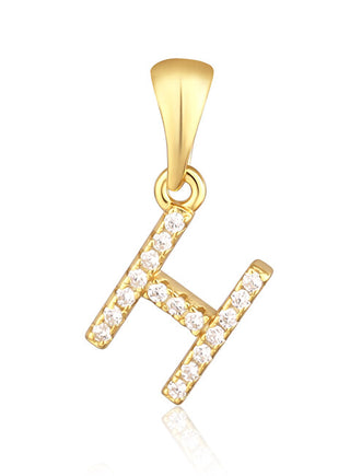 Jvd Ciondolo Placcato Oro Con Zirconi Lettera "H" Svlp0948Xh2Bigh