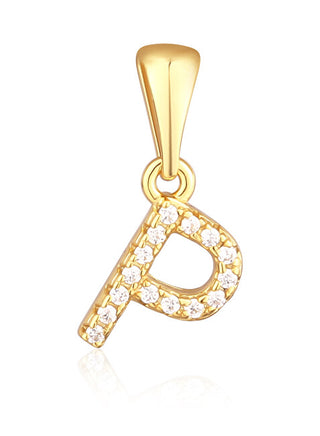 Jvd Colgante chapado en oro con circonitas letra "P" Svlp0948Xh2Bigp 