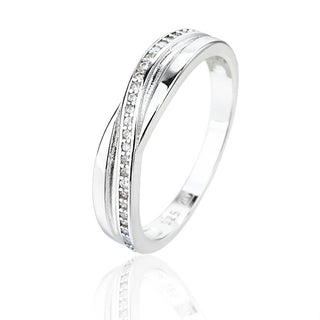 Jvd Anello In Argento Di Precisione Con Zirconi Svlr1299Xj6B - Circuito: 52 Mm