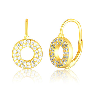 Jvd Deliziosi Orecchini Placcati Oro Con Zirconi Circle Svle3260X86Go00