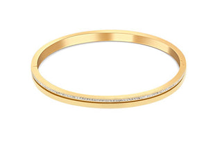 Jvd Affascinante Bracciale Placcato Oro Con Zirconi Sssb0057Xi8Go - Diametro: 6,5 Cm