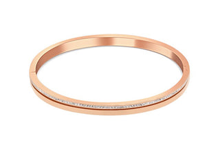 Jvd Affascinante Bracciale Placcato Oro Rosa Con Zirconi Sssb0057Xi8Ro - Diametro: 5,8