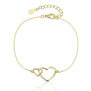 Jvd Bracciale Romantico Placcato Oro Cuori Uniti Svlb0559Xj6Go18
