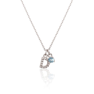 Jvd Decent Silver "D" Blue Zircon Collana SVLN0324XH2BI0D