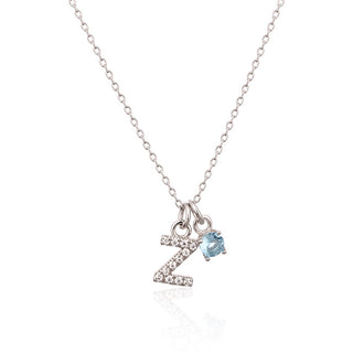 Jvd Halskette „Z“ aus Silber mit blauem Zirkon Svln0324Xh2Bi0Z 