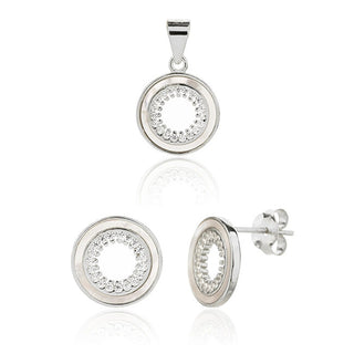 Jvd Parure Di Gioielli In Argento Con Madreperla Svls0129Sj6Bi00 (Pendente, Orecchini)