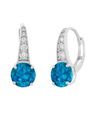 Jvd Orecchini In Argento Con Zirconi Trasparenti E Blu Svle0974Xh2M300