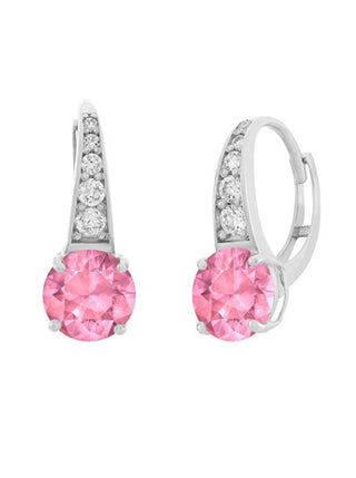 Jvd Silver Earrings With Transparent And Pink Zirconia Svle0974Xh2R200 
