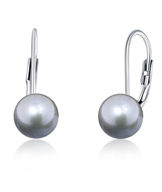 Jvd Boucles d'oreilles en argent avec vraies perles grises Svle0476Xd2P6 - Diamètre : 0,9 Cm 