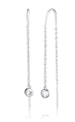 Jvd Silver Chain Earrings with Zirconia Svle2879X61Bi00 