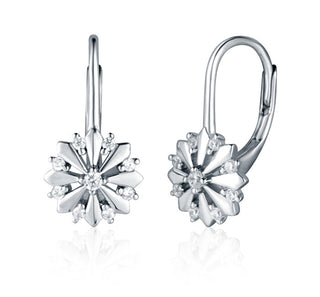 Jvd Orecchini Pendenti In Argento Fiore Con Zirconi Svle0762Sk3Bi00