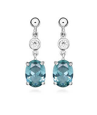 Jvd Orecchini Pendenti In Argento Con Zirconi Turchesi Svle0748Sh8Z300