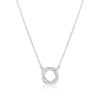 Jvd Collana In Argento Cerchi Intrecciati Con Zirconi Svln0615Xh2Bi45