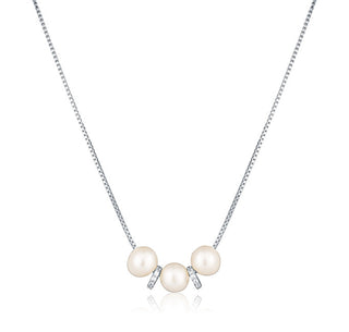 Jvd Collar de plata con perlas de agua dulce y circonitas Svln0545Xd2P145 