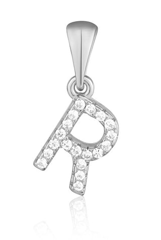 Jvd Colgante de plata con circonitas letra "R" Svlp0948Xh2Bi0R 